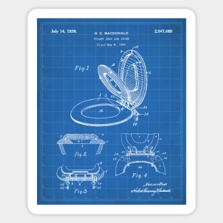 Toilet Seat Patent - Bathroom Art - Blueprint Sticker